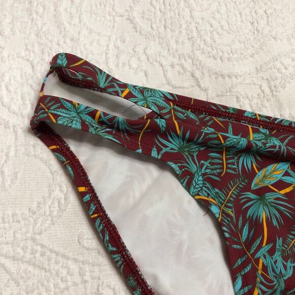 Bikini Bottom Size Medium Out From Under Maroon and Turquoise - Picture 2 of 5